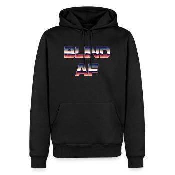 AF aveugle - Sweat à capuche Premium bio Homme - noir - Devant - Nico (187cm)
