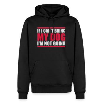 Citation Apportez mon chien - Sweat à capuche Premium bio Homme - noir - Devant - Nico (187cm)