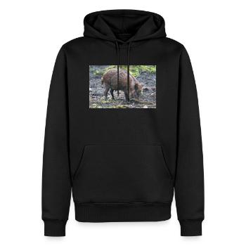 Wildschwein Sus scrofa - Männer Premium Bio Hoodie - Schwarz - Vorne - Nico (187cm)