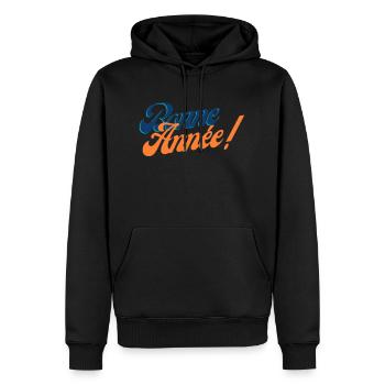 bonne année - Sweat à capuche Premium bio Homme - noir - Devant - Nico (187cm)
