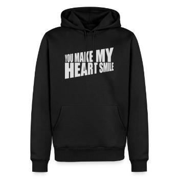 make my heart smile - Männer Premium Bio Hoodie - Schwarz - Vorne - Nico (187cm)