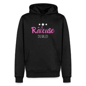 Râleuse du bled - Sweat à capuche Premium bio Homme - noir - Devant - Nico (187cm)