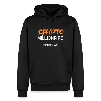 Trading de Bitcoin et d'actions cryptographiques - Sweat à capuche Premium bio Homme - noir - Devant - Nico (187cm)