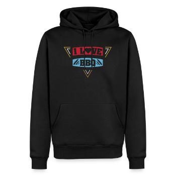 J’ADORE LE BARBECUE BARBECUE - Sweat à capuche Premium bio Homme - noir - Devant - Nico (187cm)