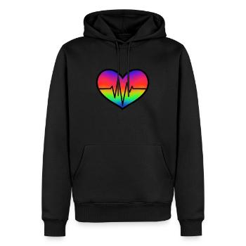 Heartbeat - Sweat à capuche Premium bio Homme - noir - Devant - Nico (187cm)