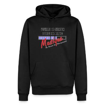 Logo Musique en Chargement ! - Sweat à capuche Premium bio Homme - noir - Devant - Nico (187cm)