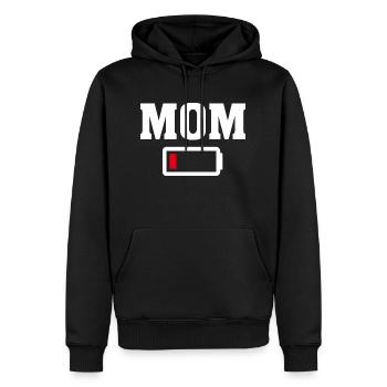 Maman Batterie Chemise Bas Drôle Fatigué Parent Mère - Sweat à capuche Premium bio Homme - noir - Devant - Nico (187cm)
