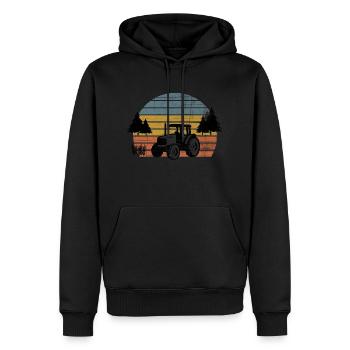 Traktor Vintage - Männer Premium Bio Hoodie - Schwarz - Vorne - Nico (187cm)