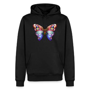 Bunter Schmetterling - Männer Premium Bio Hoodie - Schwarz - Vorne - Nico (187cm)