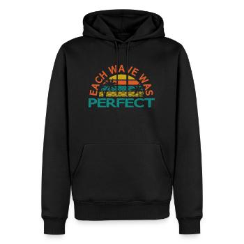 JEDE WELLE WAR PERFEKT - Männer Premium Bio Hoodie - Schwarz - Vorne - Nico (187cm)