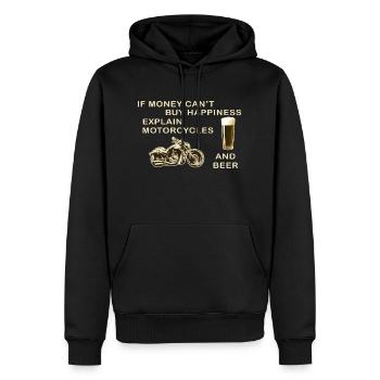 Motorrad und Bier - Männer Premium Bio Hoodie - Schwarz - Vorne - Nico (187cm)