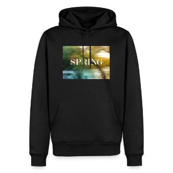 SOURCE - Sweat à capuche Premium bio Homme - noir - Devant - Nico (187cm)