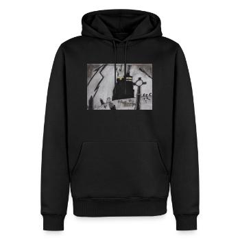 100 0062 - Men’s Premium Organic Hoodie - black - Front - Nico (187cm)