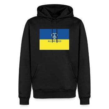 ALL WE NEED - Männer Premium Bio Hoodie - Schwarz - Vorne - Nico (187cm)