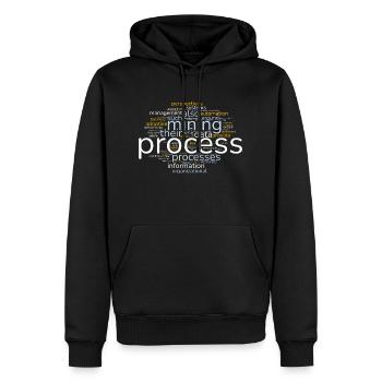 Word Cloud Process Mining light - Männer Premium Bio Hoodie - Schwarz - Vorne - Nico (187cm)