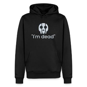 Ich bin tot - Männer Premium Bio Hoodie - Schwarz - Vorne - Nico (187cm)
