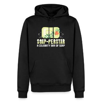 Soap-perstar - Une barre de savon de célébrité - Sweat à capuche Premium bio Homme - noir - Devant - Nico (187cm)