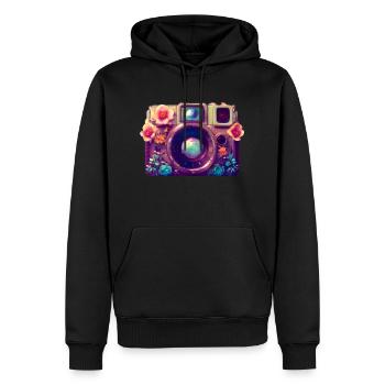Kamera Fotografen lustig Fotograf Fotografieren - Männer Premium Bio Hoodie - Schwarz - Vorne - Nico (187cm)
