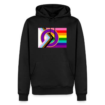 Progressive Pride-Flagge - Männer Premium Bio Hoodie - Schwarz - Vorne - Nico (187cm)