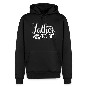 Cadeau papa futur papa - Sweat à capuche Premium bio Homme - noir - Devant - Nico (187cm)