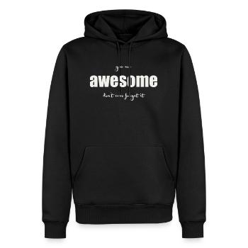 Tu es incroyable - Sweat à capuche Premium bio Homme - noir - Devant - Nico (187cm)
