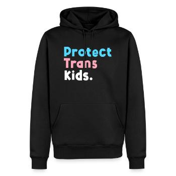 Soutien LGBT Protégez les enfants trans LGBT Pride - Sweat à capuche Premium bio Homme - noir - Devant - Nico (187cm)