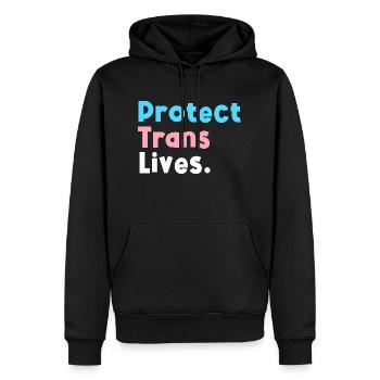 Protect Trans Lives Support Transgender LGBT Pride - Men’s Premium Organic Hoodie - black - Front - Nico (187cm)