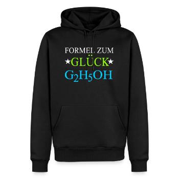 Alkohol alles besser Ethanol Molekül Chemie Formel - Männer Premium Bio Hoodie - Schwarz - Vorne - Nico (187cm)