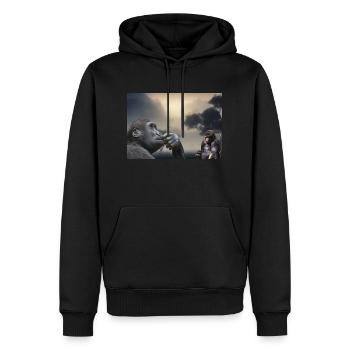 Gorillas - Männer Premium Bio Hoodie - Schwarz - Vorne - Nico (187cm)