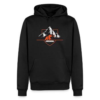 Mammouth dans les montagnes blason bouclier - Sweat à capuche Premium bio Homme - noir - Devant - Nico (187cm)