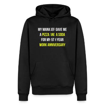 Anniversaire de travail Chef Pizza Disant anglais - Sweat à capuche Premium bio Homme - noir - Devant - Nico (187cm)