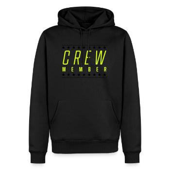 Membre d’équipage - Sweat à capuche Premium bio Homme - noir - Devant - Nico (187cm)