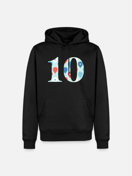 10th anniversary balloon - Men’s Premium Organic Hoodie - black