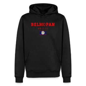 Belmopan Belize - Men’s Premium Organic Hoodie - black - Front - Nico (187cm)