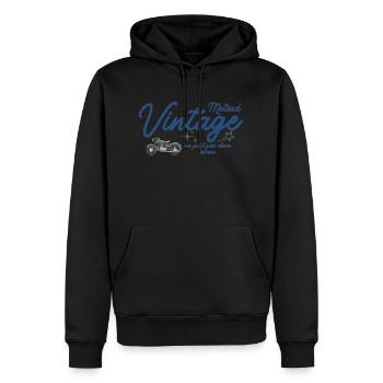 Moto Vintage - Sweat à capuche Premium bio Homme - noir - Devant - Nico (187cm)
