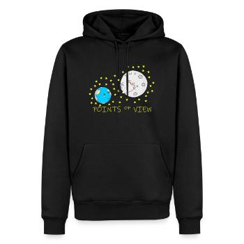 Conception mignonne de points de vue positifs de la lune et de la terre - Sweat à capuche Premium bio Homme - noir - Devant - Nico (187cm)