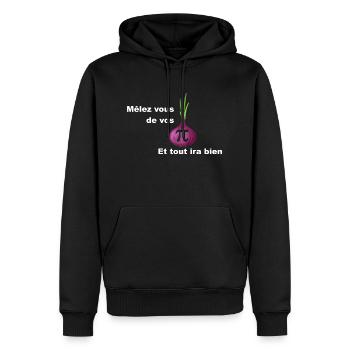 opignon rouge Melez vous - Sweat à capuche Premium bio Homme - noir - Devant - Nico (187cm)