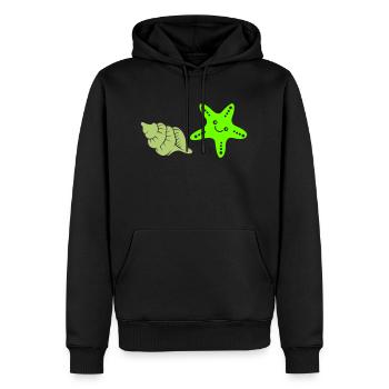 seestern muschel - Männer Premium Bio Hoodie - Schwarz - Vorne - Nico (187cm)