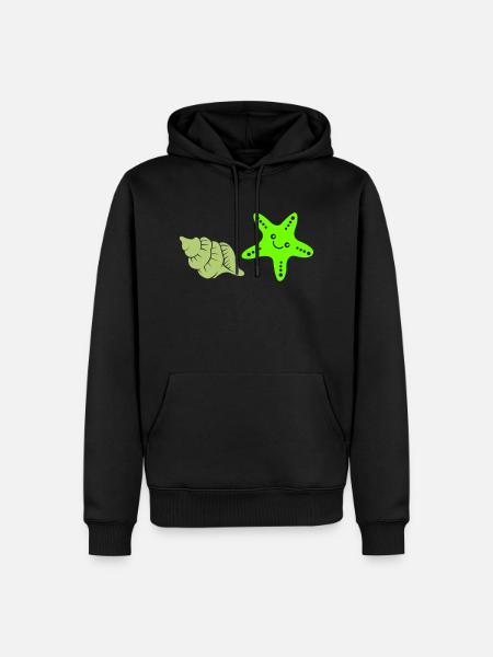 seestern muschel - Männer Premium Bio Hoodie - Schwarz