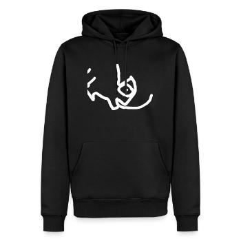 Animal caméléon - Sweat à capuche Premium bio Homme - noir - Devant - Nico (187cm)
