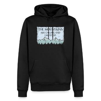 The Mountains Are Calling And I Must Go Saying - Men’s Premium Organic Hoodie - black - Front - Nico (187cm)