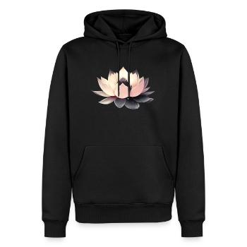 lotus flower - Men’s Premium Organic Hoodie - black - Front - Nico (187cm)