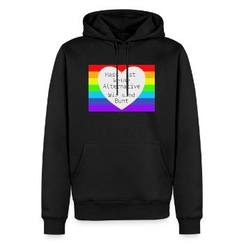 Hass ist keine Alternative - Männer Premium Bio Hoodie - Schwarz - Vorne - Nico (187cm)
