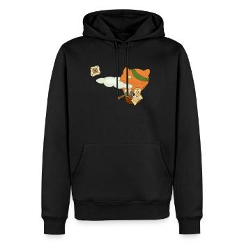 Chats en montgolfière - Sweat à capuche Premium bio Homme - noir - Devant - Nico (187cm)
