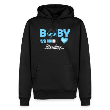 chargement de bébé 2025 - Sweat à capuche Premium bio Homme - noir - Devant - Nico (187cm)