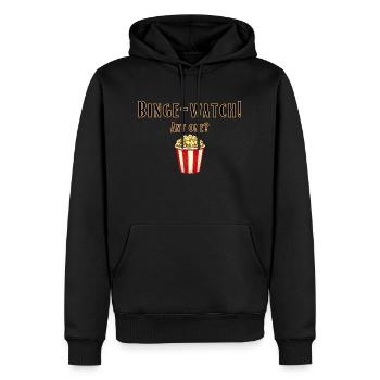 Binge-Watch (en rafale) - Sweat à capuche Premium bio Homme - noir - Devant - Nico (187cm)
