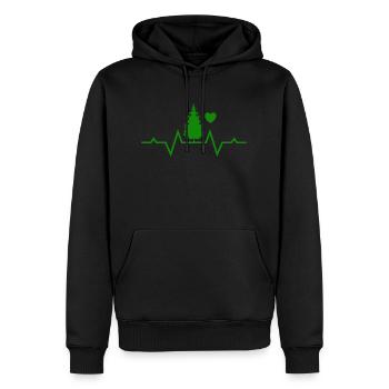 Baum Herzschlag Wald - Männer Premium Bio Hoodie - Schwarz - Vorne - Nico (187cm)