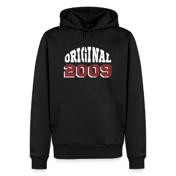 Original 2009 - Sweat à capuche Premium bio Homme - noir - Devant - Nico (187cm)