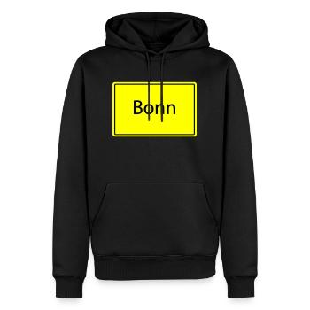 ortsschild bonn - Männer Premium Bio Hoodie - Schwarz - Vorne - Nico (187cm)