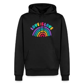 Love is all - Männer Premium Bio Hoodie - Schwarz - Vorne - Nico (187cm)